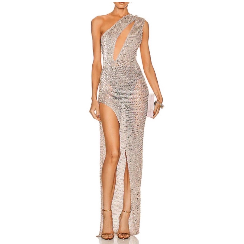 Retrofete Candace Sequin Crotchet Gown. Xs/s